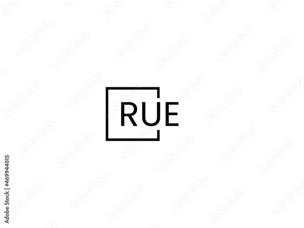 RUE letter initial logo design vector illustration RUE letter initial logo design vector illustration