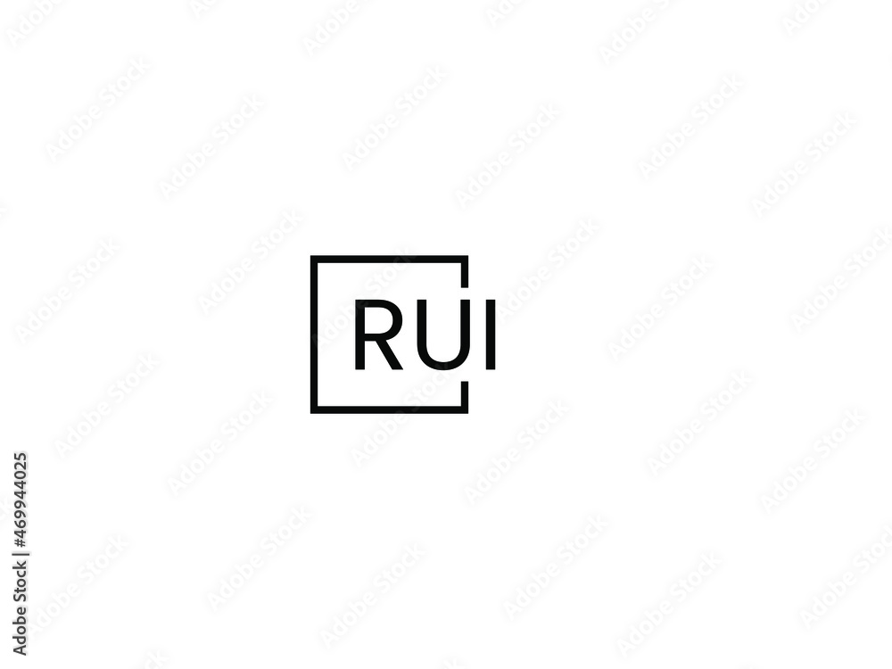 RUI letter initial logo design vector illustration RUI letter initial logo design vector illustration
