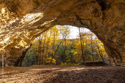 Council Overhang in Fall.  Starved Rock state park, Illinois. photo