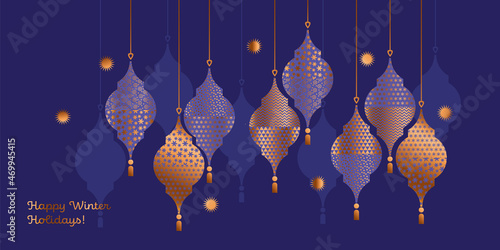 Christmas golden oriental arabesque baubles