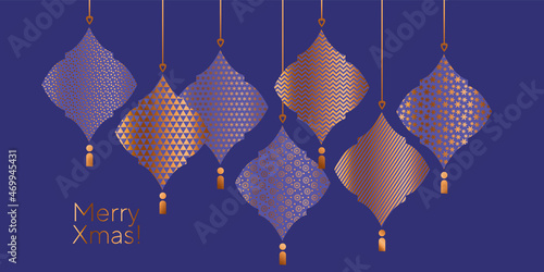 Christmas festive luxury baubles. Xmas header.
