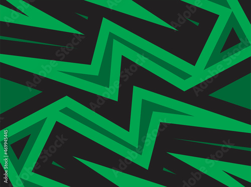 Abstract background with green sharp tribal pattern theme