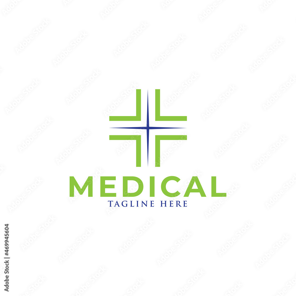Obraz premium medical cross logo icon vector template