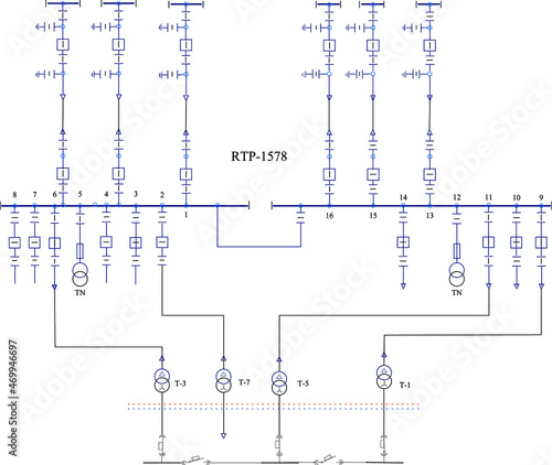 Electric wiring diagram for power