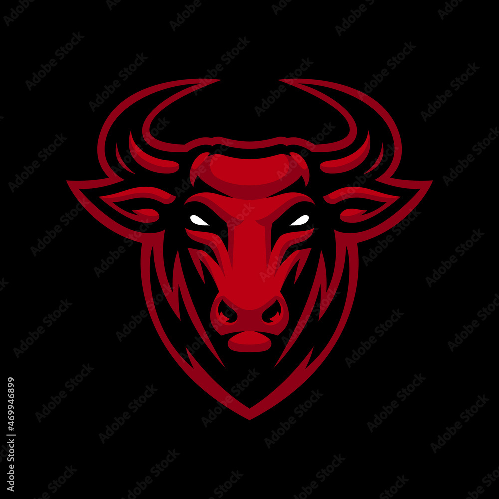Fototapeta premium Bull Vector Mascot. this design can be used as a sports emblem