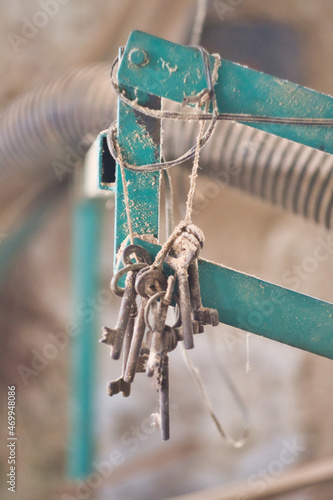 A close up of a keys hanging