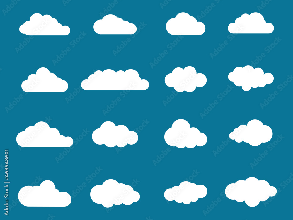 set of clouds. clouds for websites and banners design. vector illustration