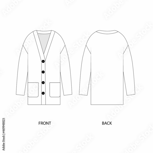vector illustration of a button down sweatshirt. Sweatshirt template design. 