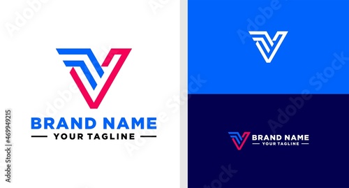 LETTER V LOGO BIRD LINE SIMPLE EDITABLE