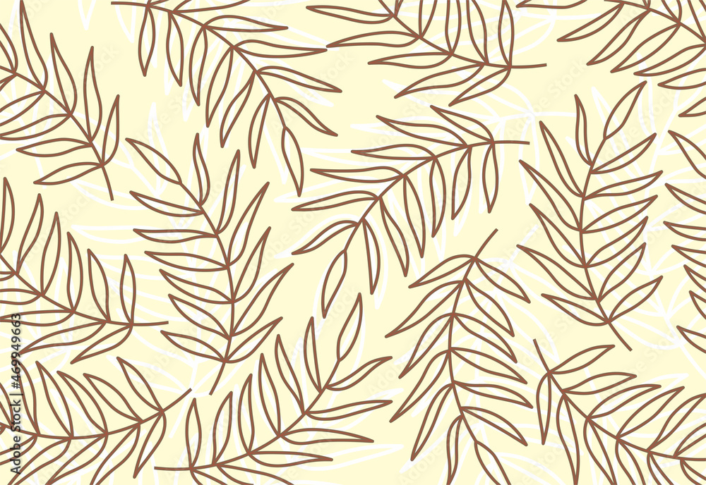 Abstract background with simple brown leaves pattern