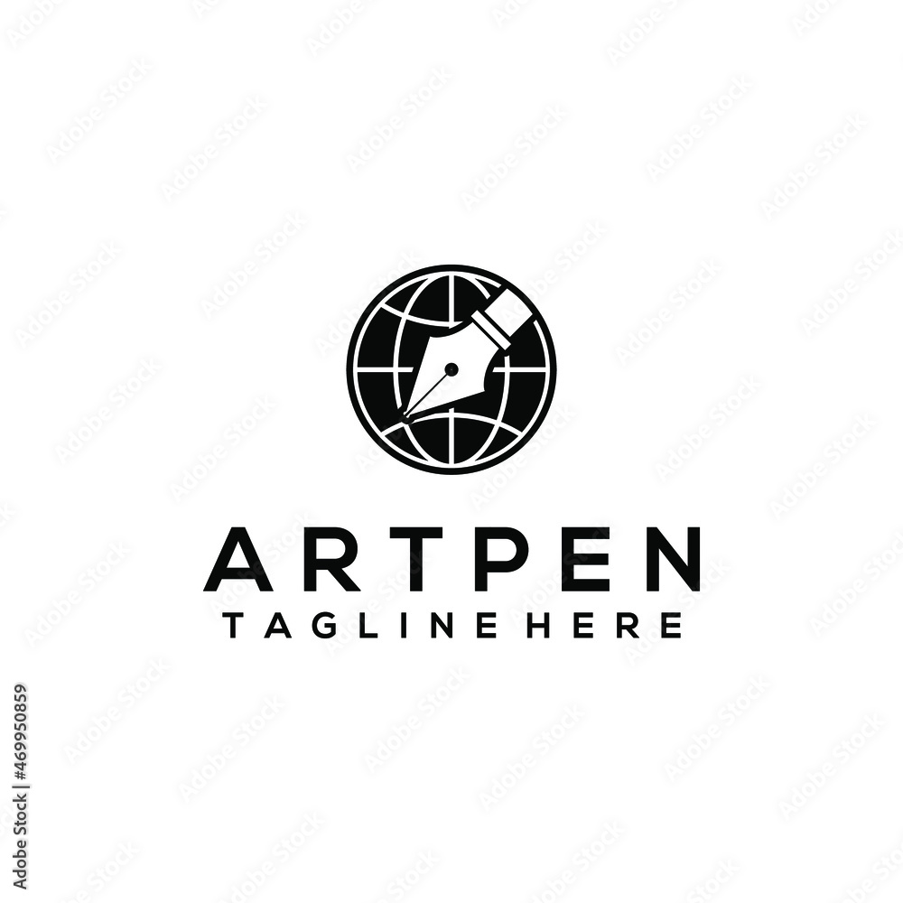 Art pen logo concept vector isolated in white background Art pen logo concept vector isolated in white background