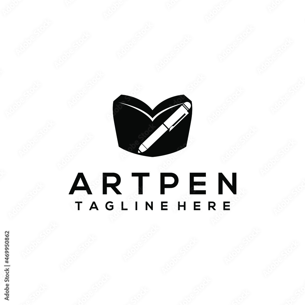 Art pen logo concept vector isolated in white background Art pen logo concept vector isolated in white background