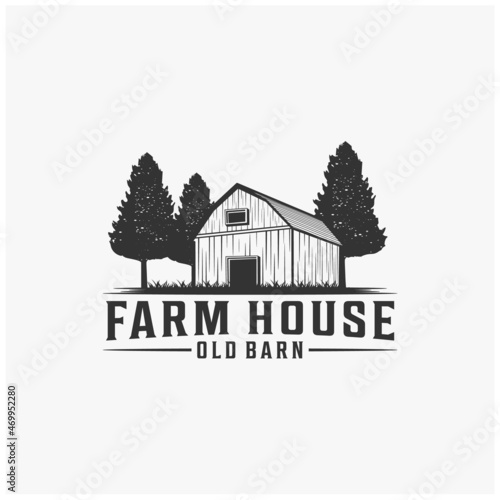 Agriculture farm house logo template premium Vector