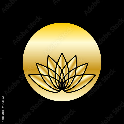 Abstract lotus flower logo design, wellness, beauty, spa