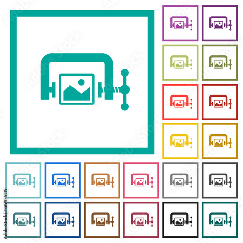 Image compression solid flat color icons with quadrant frames
