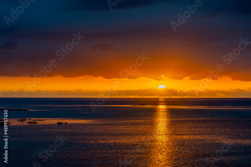Sunset on the coast  tropical island. High quality photo