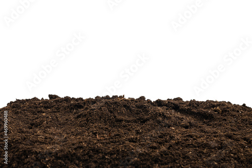 Soil for plant isolated on white background.