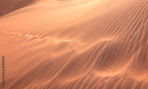 Red sand dunes covered in footprints - Footprints in desert sand covered by wind - Dead Vlei - Sossusvlei, Namib desert, Namibia © muratart