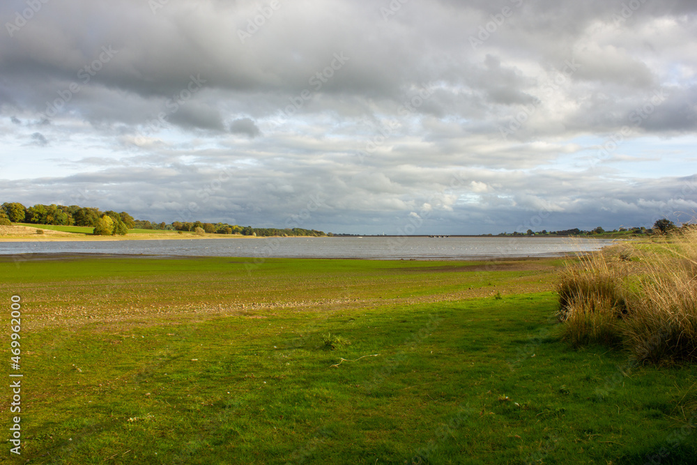 Fototapeta premium landscape with lake and sky