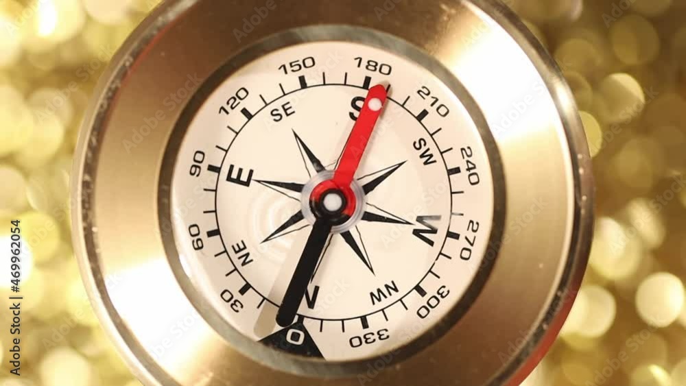 Golden Old Compass pointing Cardinal Points Golden Old Compass pointing Cardinal Points