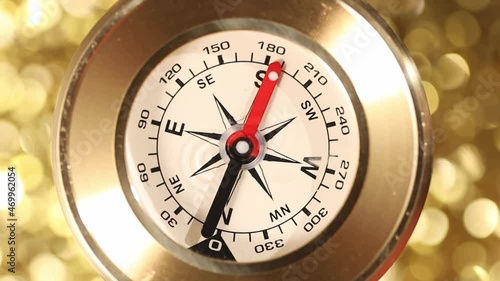 Golden Old Compass pointing Cardinal Points