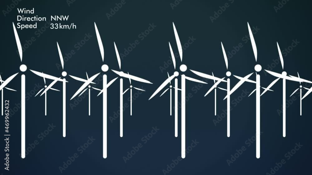 Windmills for electricity - Seamless loop animation Windmills for electricity - Seamless loop animation