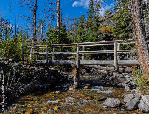 Baring Crek Flows Over Baring Falls  Glacier National Park  Montana  USA