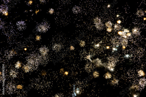 Fireworks lightng up the night sky photo