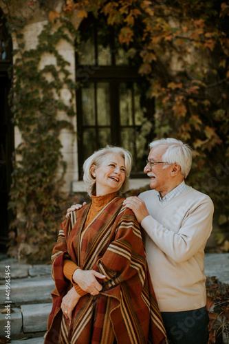 Senior couple embracing in ...