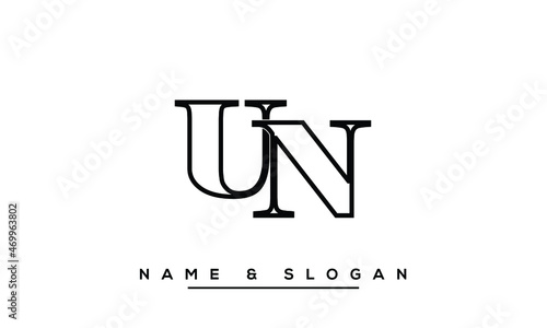 UN,  NU,  U,  N   Abstract Letters Logo Monogram