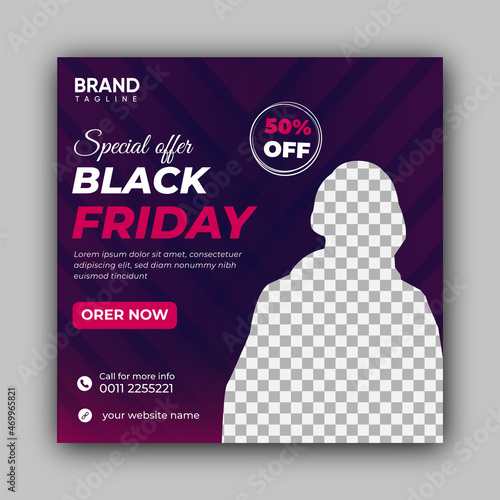 black friday Social Media Post banner Template, black friday facebook Instagram post banner, social media post banner design template