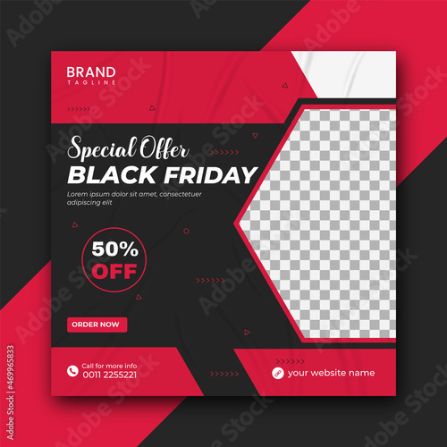 black friday Social Media Post banner Template, black friday facebook Instagram post banner, social media post banner design template