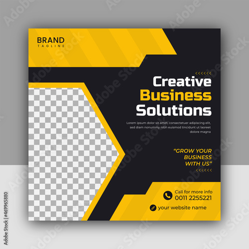 business solution Social Media Post banner Template, creative business solutions facebook Instagram post banner, social media post banner design template