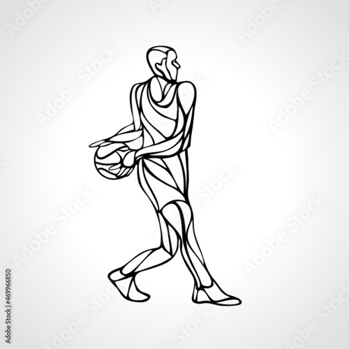 Basketball player outline abstract silhouette