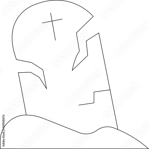 halloween icons tombstone  and tomb