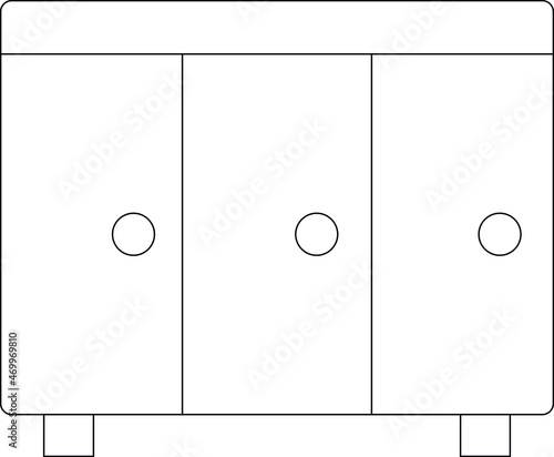 furniture icons cabinet and drawer