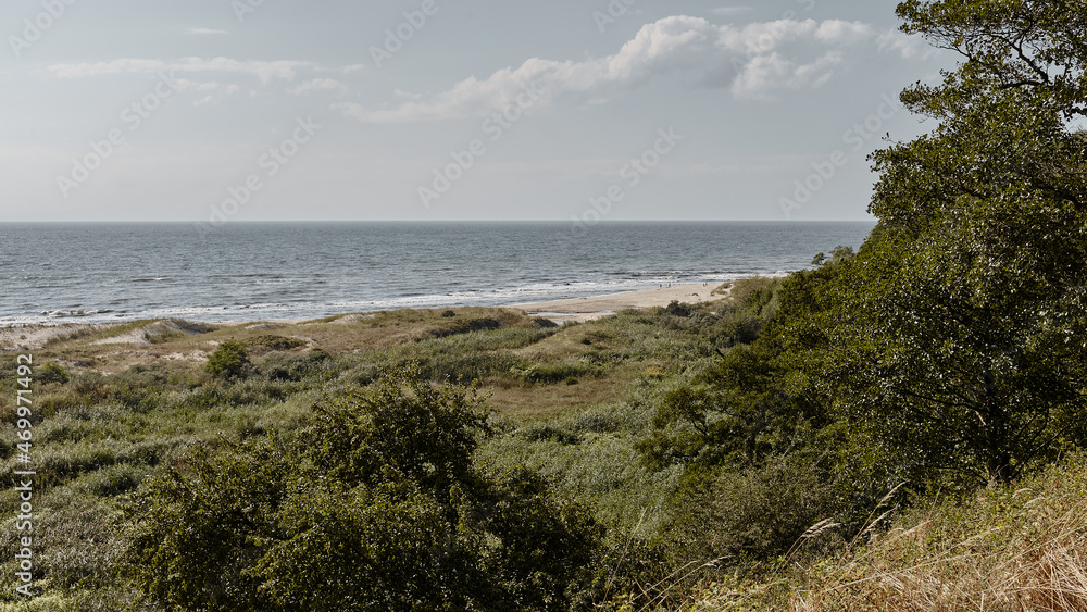 Panoramic landscape with sea at sunset Panoramic landscape with sea at sunset