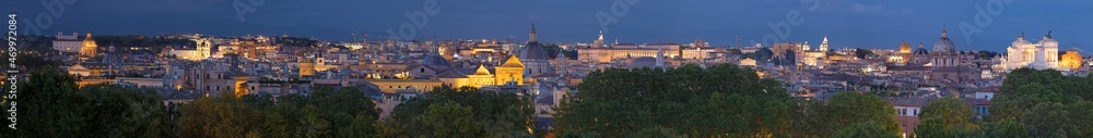 Rome - The panorama at the dusk.