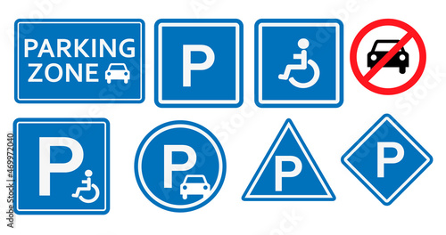 Fotografie, Obraz Vector set parking signs