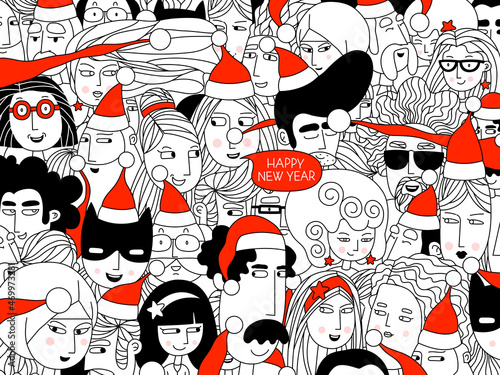 Christmas Social media people pattern background