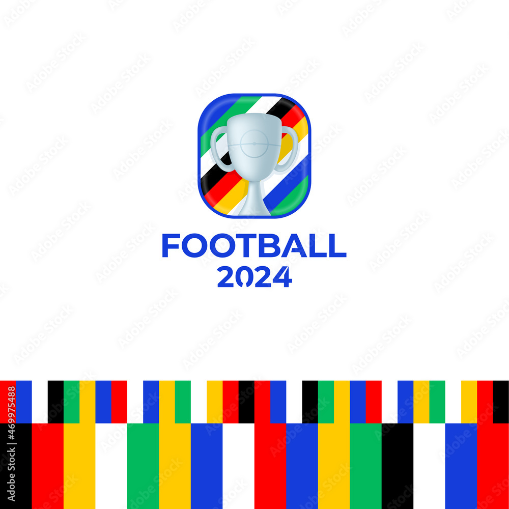 2024 football championship vector logo. Football or soccer euro 2024