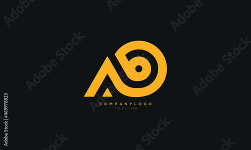 AB, ABD, Abstract initial monogram letter alphabet logo design