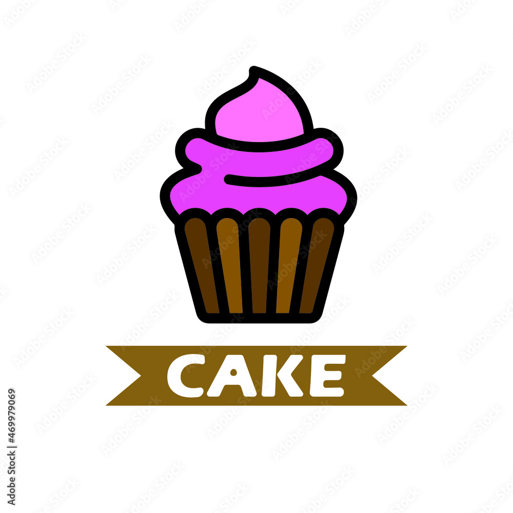 Logo design for a bakery or pastry shop. Cup cake vector. Friendly logo template. Sweets, food and desserts. Logo design for a bakery or pastry shop. Cup cake vector. Friendly logo template. Sweets, food and desserts.