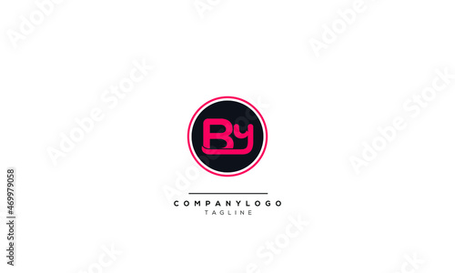 Alphabet letters Initials Monogram logo BY, BY INITIAL, BY letter