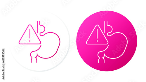 Symptoms of stomach problems (Diaphragmatic hernia). Two lines icons concept