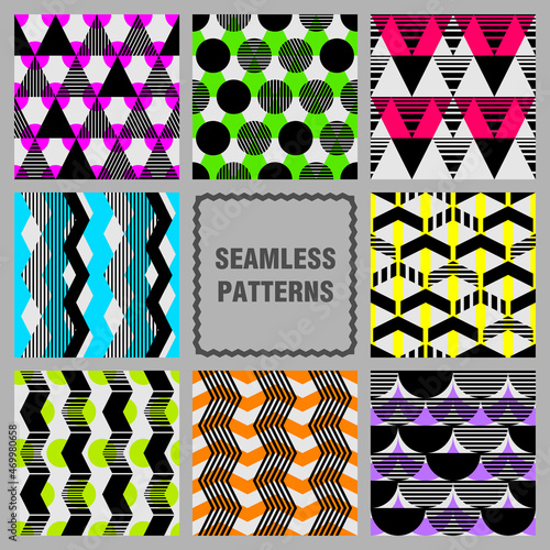 Set of bright geometric patterns