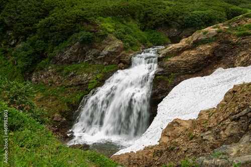 Waterfall in Vatchkazhets valley (former volcano field), Kamchatka, Russia