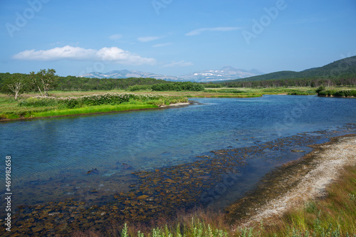 Khodutka hot river with thermal springs, Kamchatka, Russia