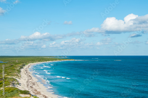 view of the beautiful coastline of Cozumel island