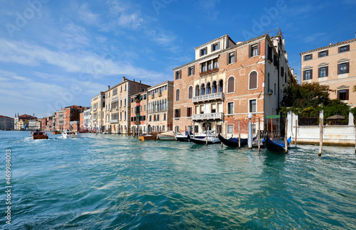 Architecture of Venice, Italy. Palazzos and historic houses in the water of Grand Canal. Traditional Venetian architecture. © tilialucida